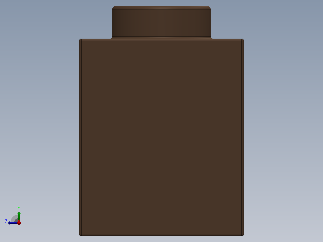 乐高机械组积木（横梁）-6541 Old Brown Technic Brick 1 x 1 with Hole右视图