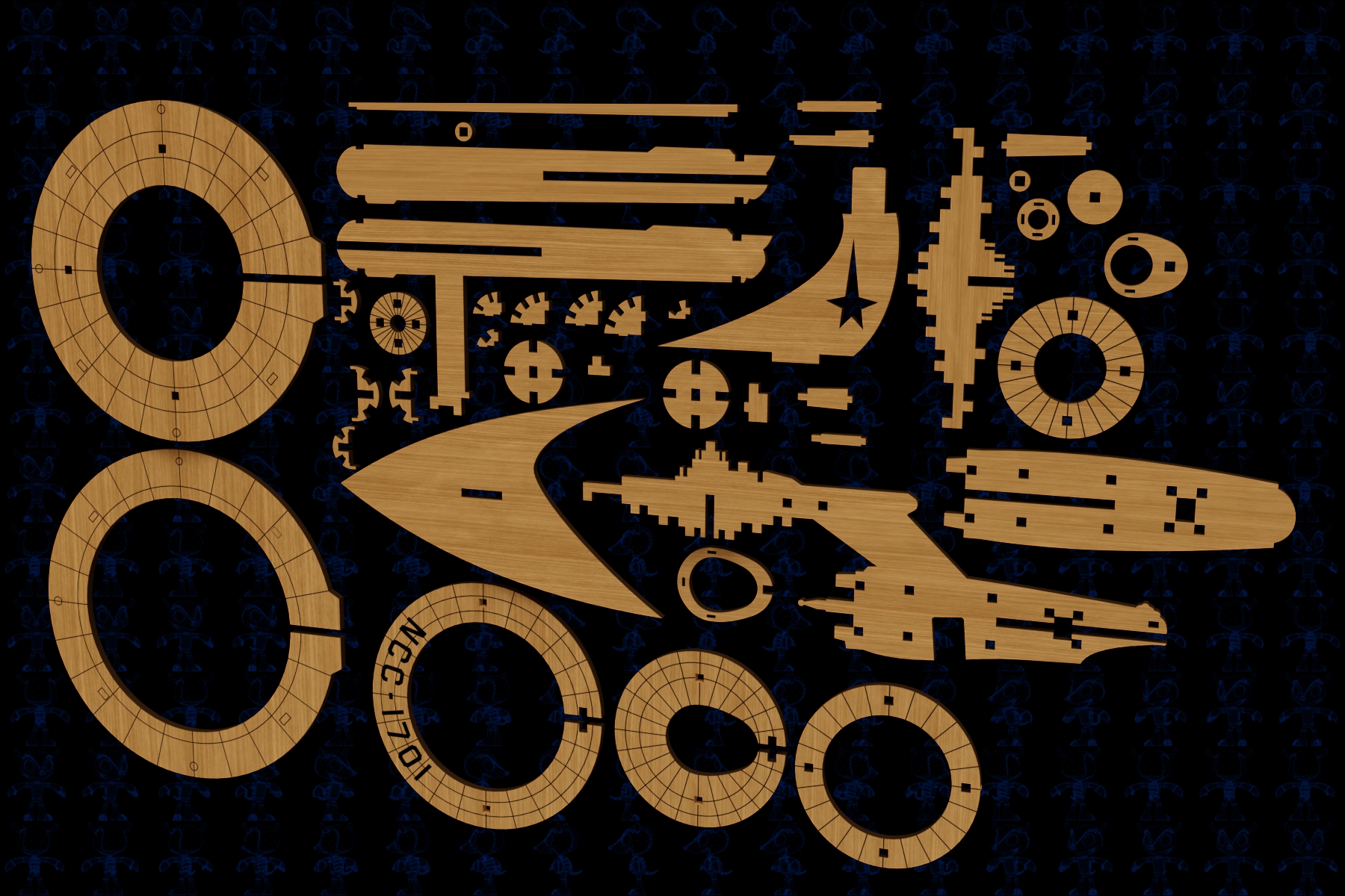 激光下料拼图星际战舰3CAD-Parasolid, SOLIDWORKS 2016