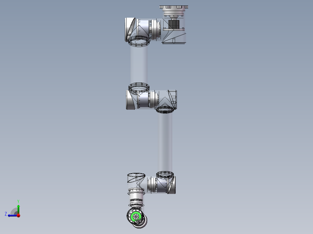 UR06机器人 机械臂带内部结构右视图