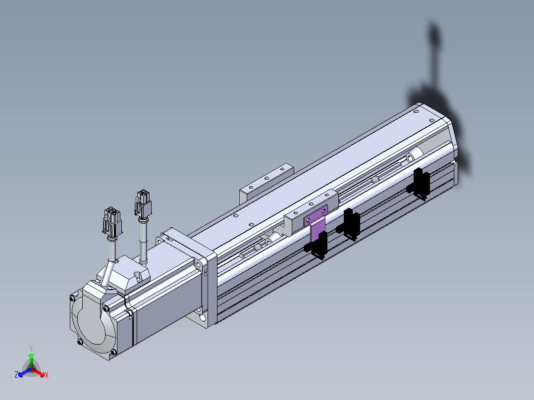 东锦丝杆传动-直线滑台模组DH60-L10-S100-BC-T400-C3正等轴测图