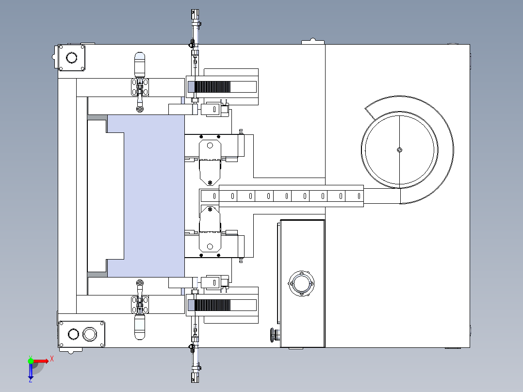 合页组装机俯视图