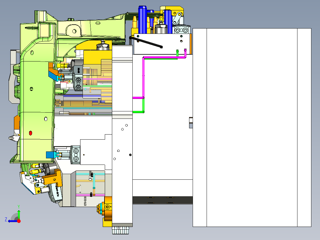 VOLVO减震塔五轴液压工装右视图