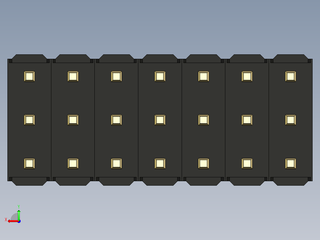 彩色公头100mil（2.54mm）系列-DS1021_black_3x07p_100mil_Type43_rev1.0后视图