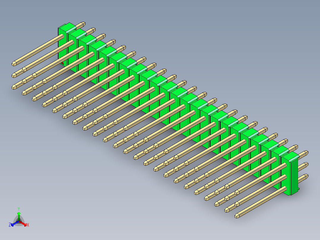 彩色公头100mil（2.54mm）系列-DS1021_green_3x23p_100mil_Type5_rev1.0
