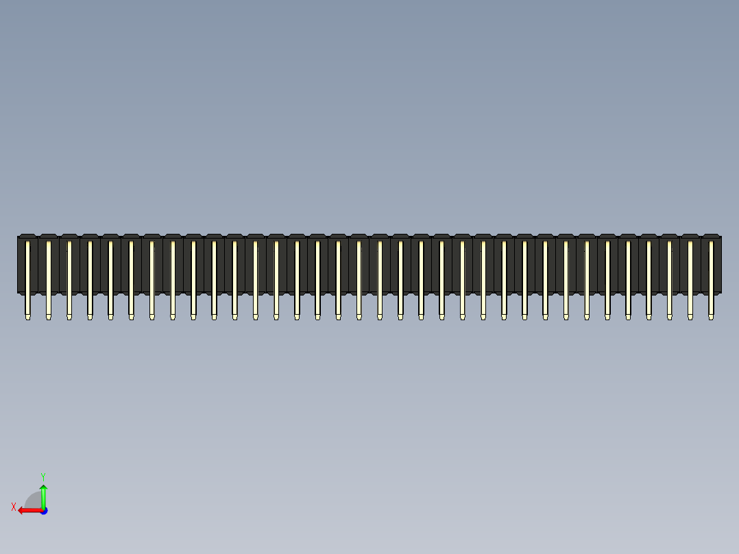 彩色公排针 100mil 2.54mm 系列-DS1022_black_3x34p_100mil_TypeD_rev1.0后视图