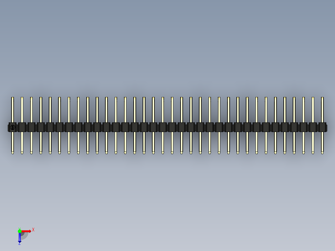 彩色公排针 100mil 2.54mm 系列-DS1022_black_3x34p_100mil_TypeD_rev1.0俯视图