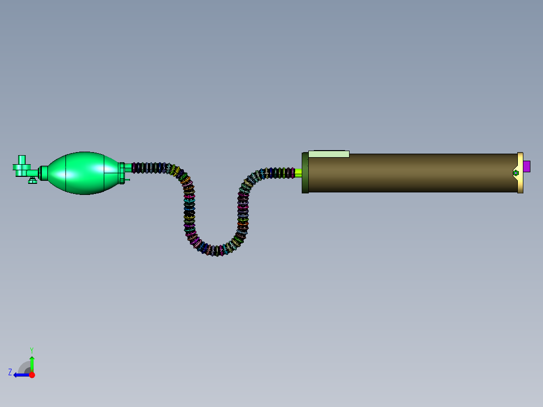 筒式正压呼吸器右视图