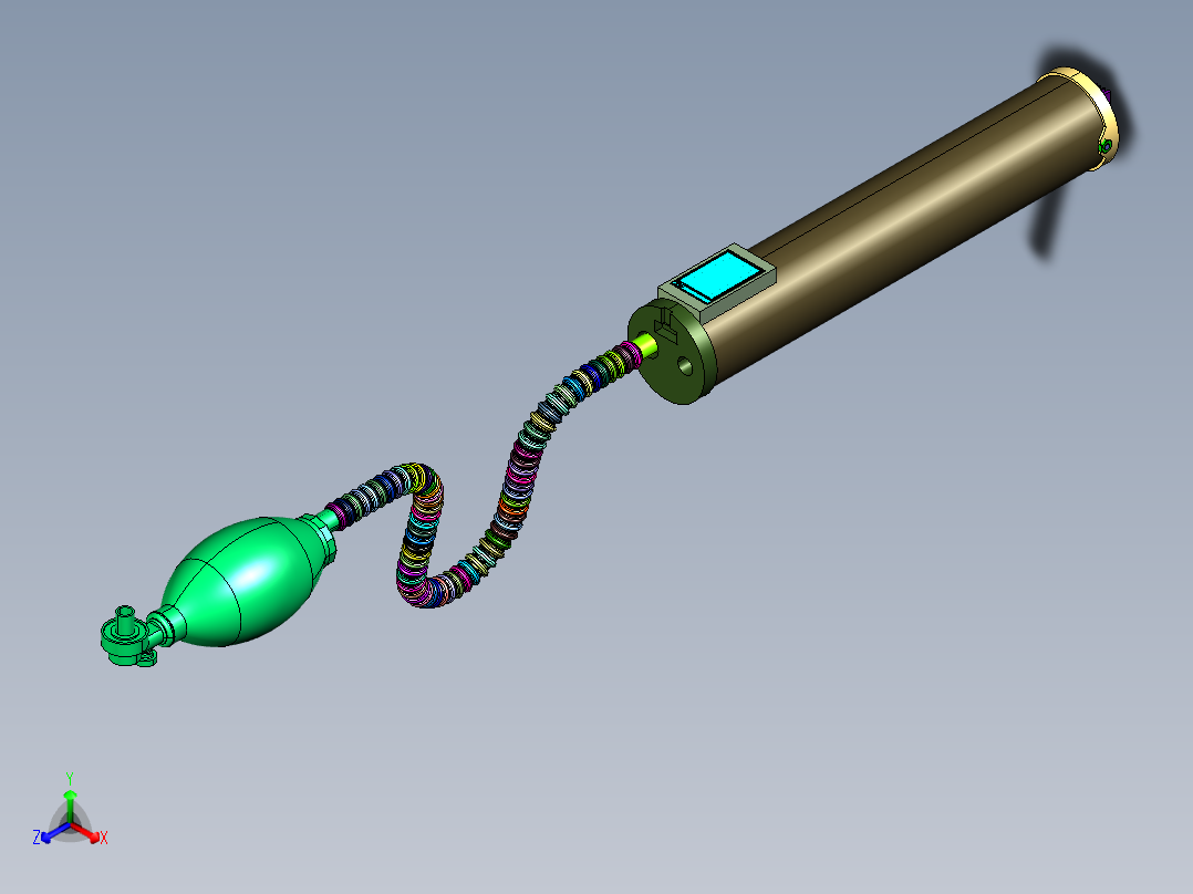 筒式正压呼吸器正等轴测图