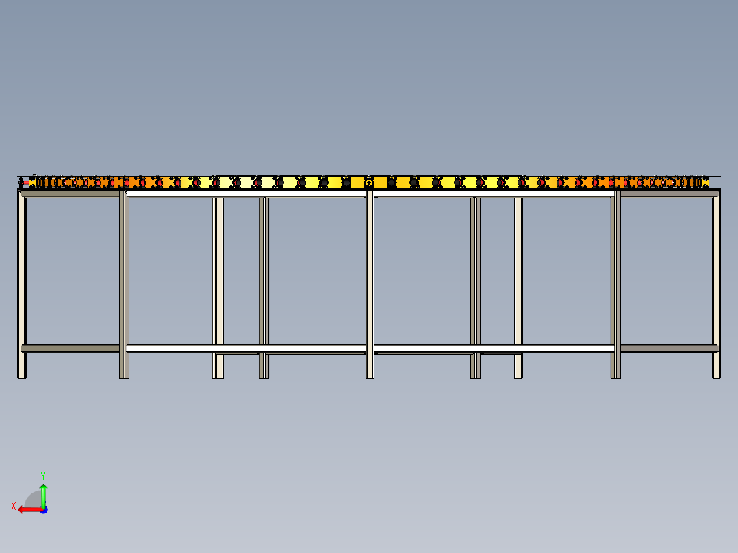 滚筒回程输送机 180°转弯roller-return-conveyor-180-X_T后视图