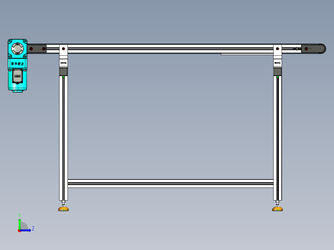 LE-XC4040-左直连驱动轻载皮带线-负载40kg左视图