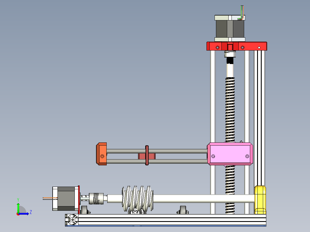 采用旋转技术的2.5D打印机左视图