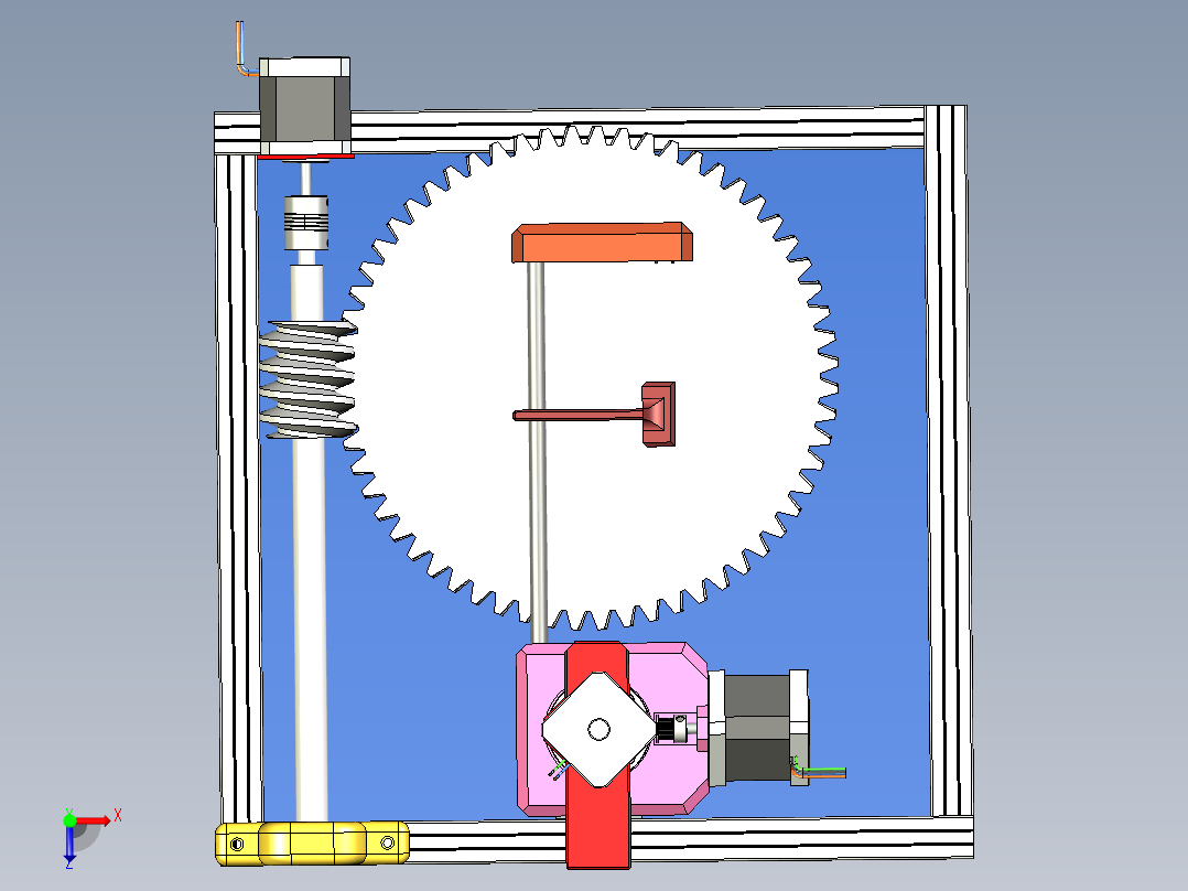 采用旋转技术的2.5D打印机俯视图