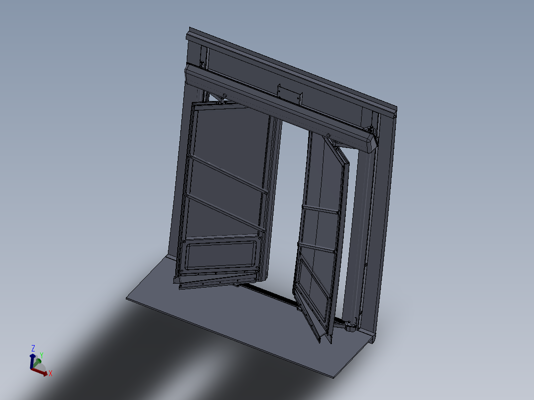 公交自动门详细3D模型图纸 Solidworks设计