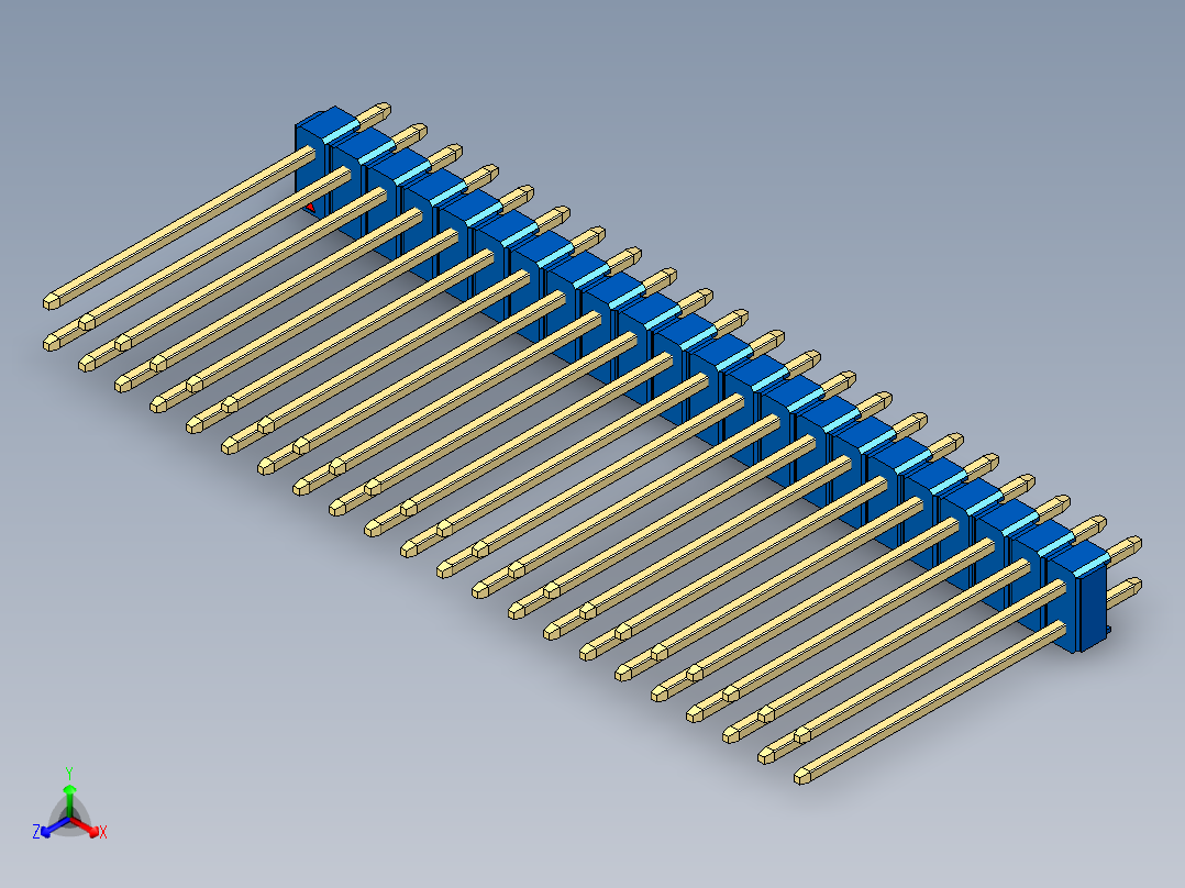 彩色公头100mil（2.54mm）系列-DS1021_blue_2x22p_100mil_Type19_rev1.0
