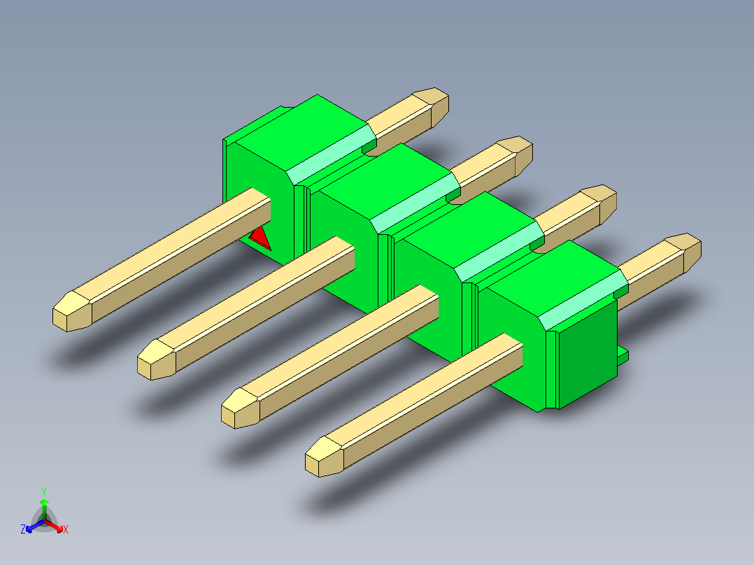 彩色公头100mil（2.54mm）系列-DS1021_green_1x04p_100mil_Type1_rev1.0