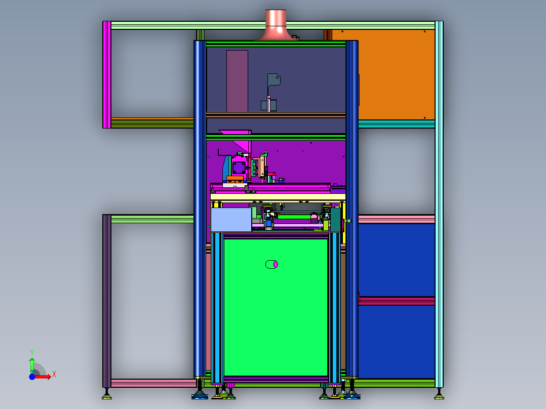 印制电路板贴片焊接检测线前视图