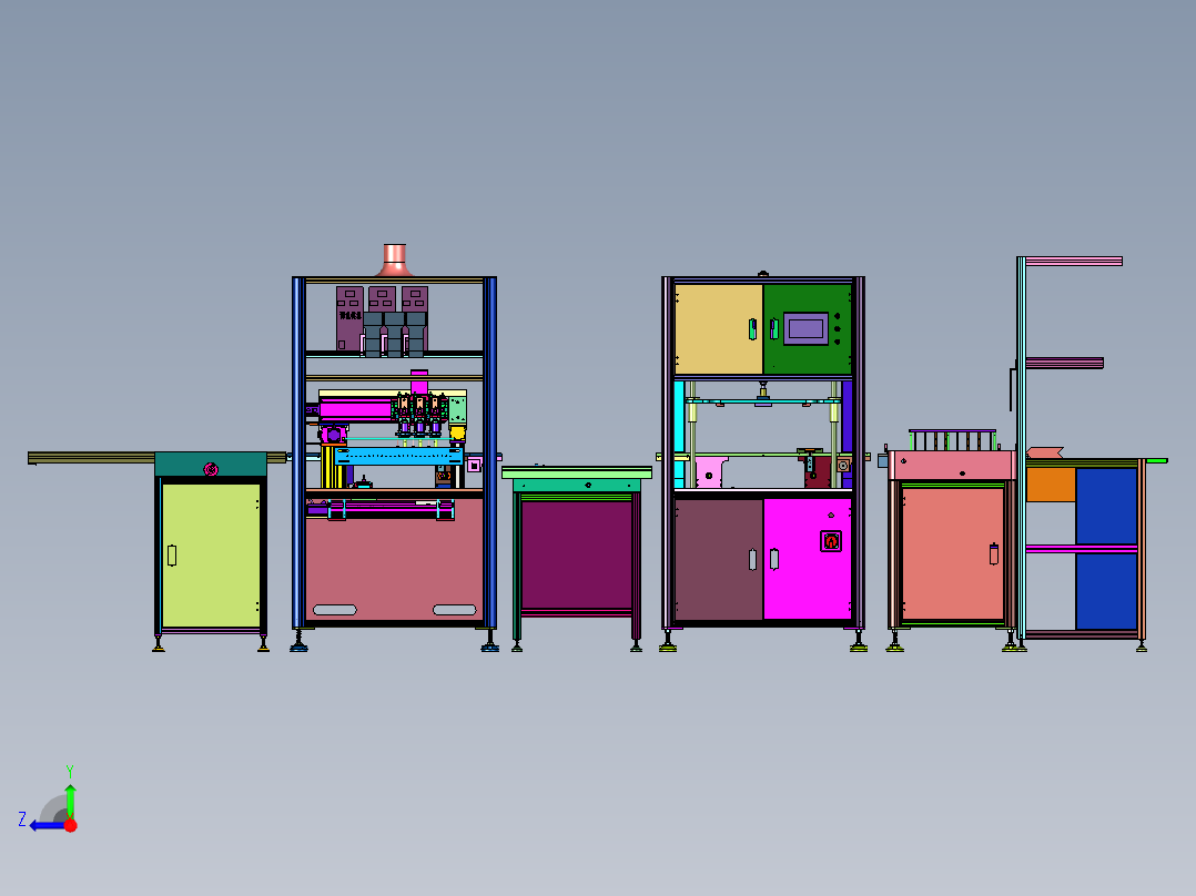印制电路板贴片焊接检测线右视图
