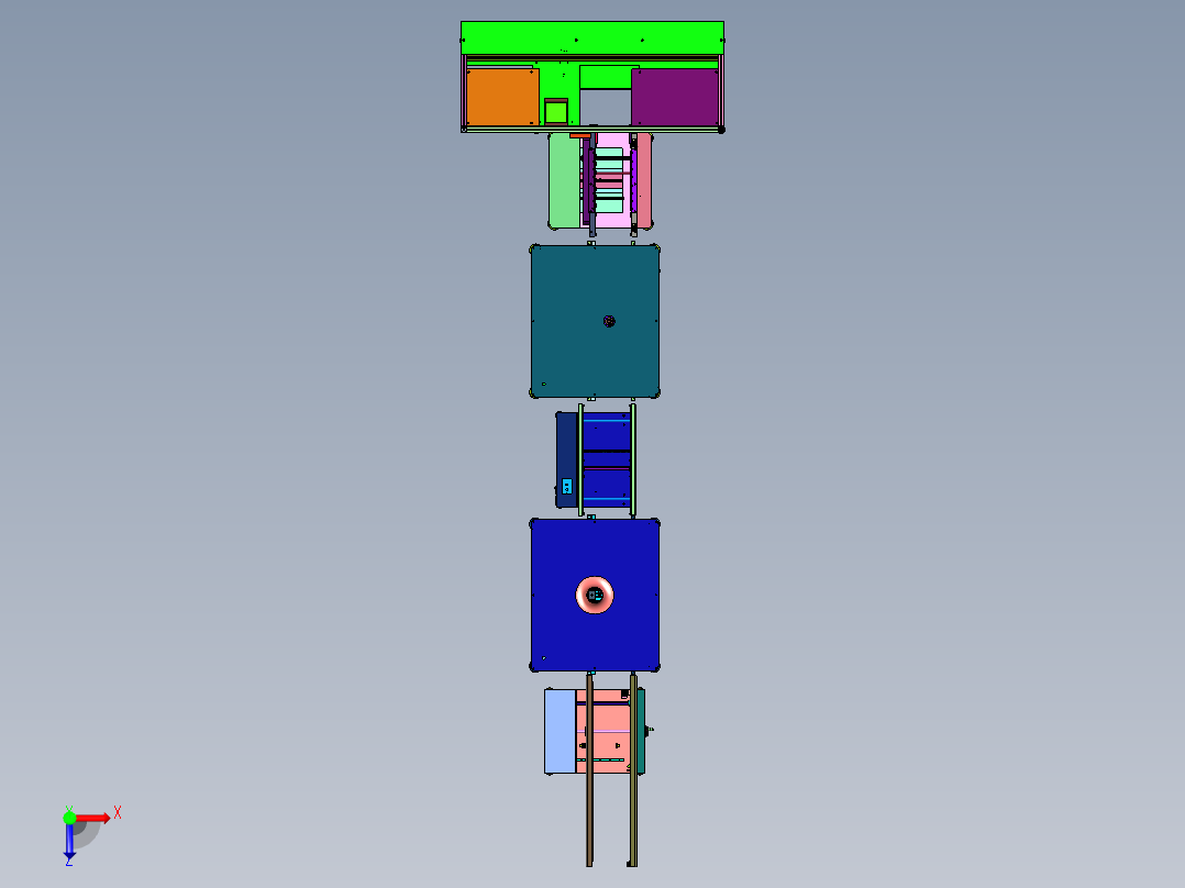 印制电路板贴片焊接检测线俯视图