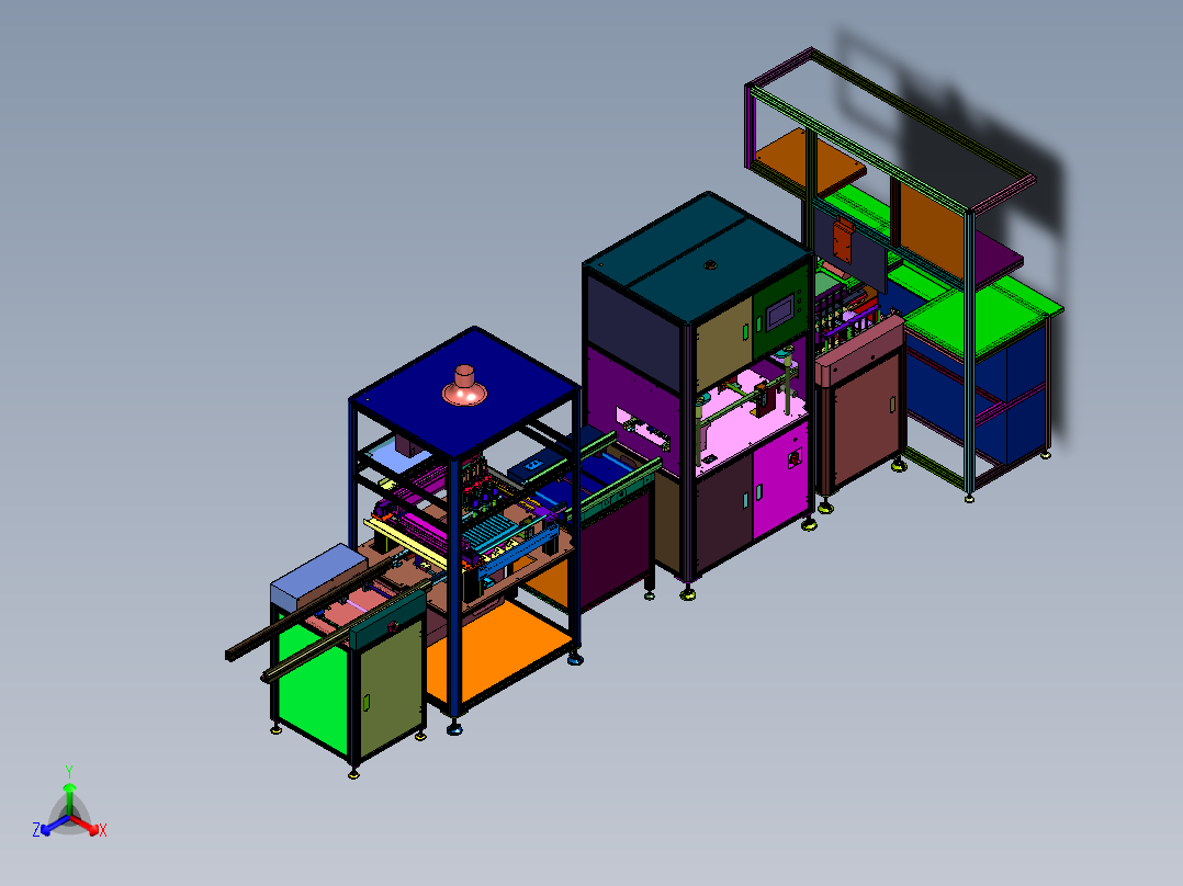 印制电路板贴片焊接检测线正等轴测图