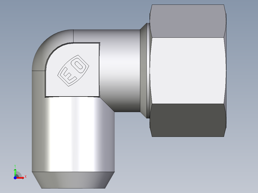 卡套式工业通用硬管接头EO_Weld_elbown_WAS20S前视图