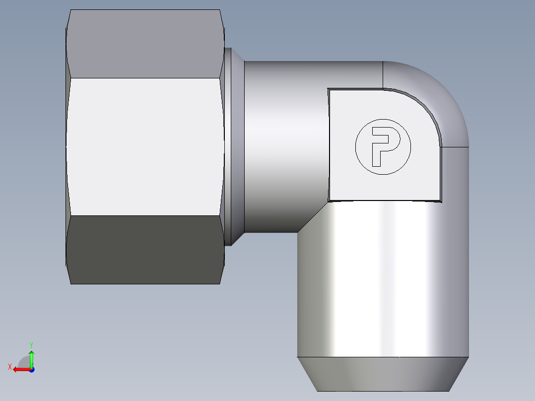 卡套式工业通用硬管接头EO_Weld_elbown_WAS20S后视图