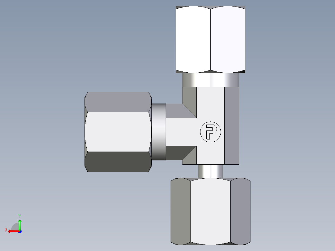 卡套式工业通用硬管接头EO_Standpipe_run_tee_EVL06S71后视图