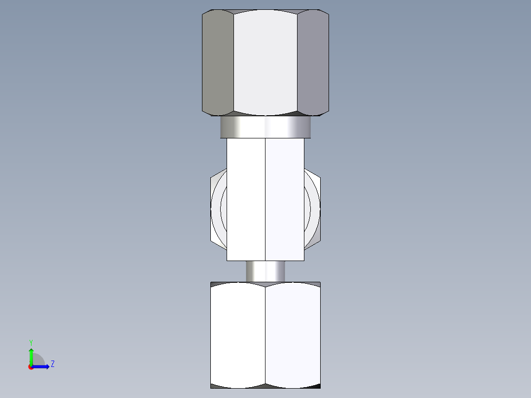 卡套式工业通用硬管接头EO_Standpipe_run_tee_EVL06S71左视图