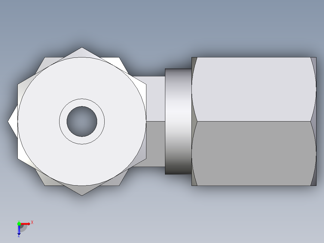 卡套式工业通用硬管接头EO_Standpipe_run_tee_EVL06S71俯视图