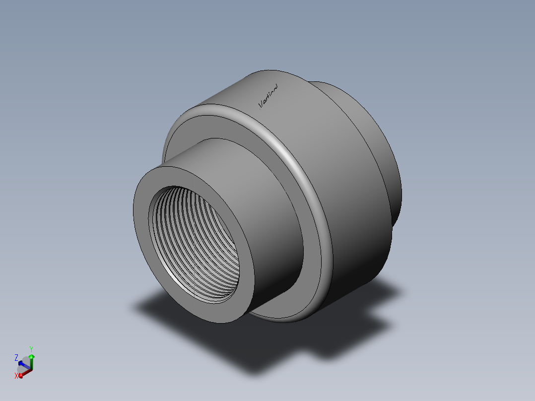 PVC公制管件-50 WALL PVC PIPE FITTING正等轴测图