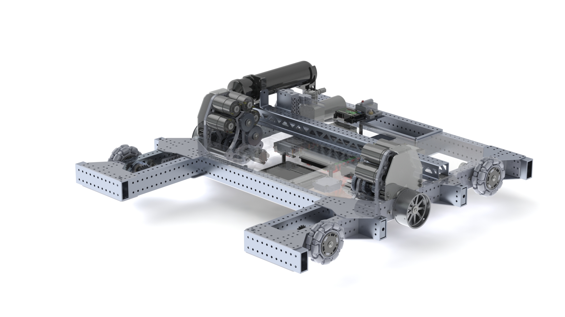 1690 Off-Season全向轮传动底盘3D模型图纸 Solidworks设计