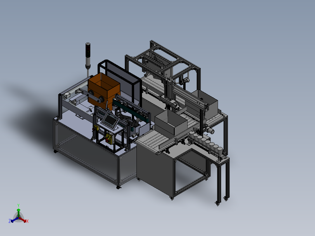 全自动水杯包装机正等轴测图