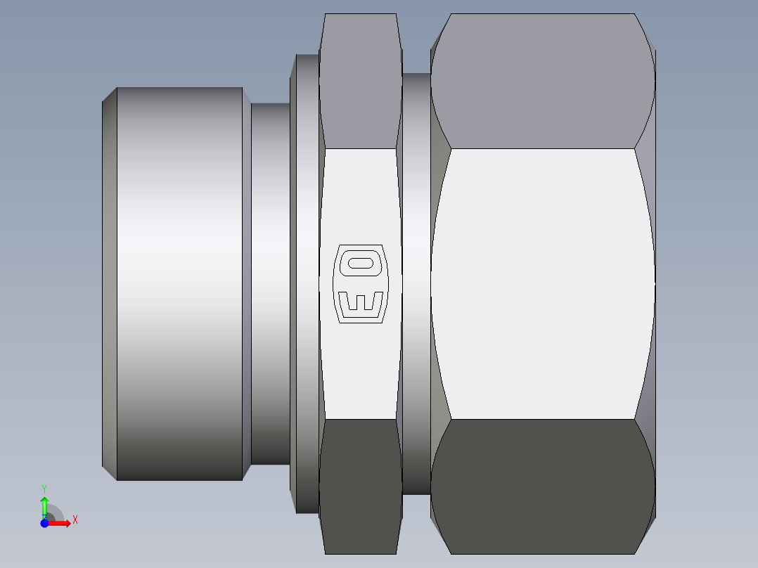 卡套式工业通用硬管接头EO_Male_Stud_connector_GE35LMCF前视图