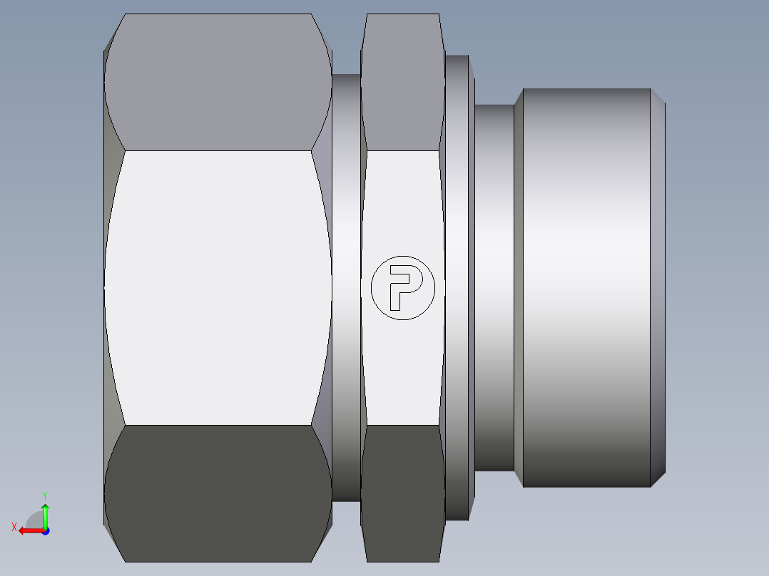 卡套式工业通用硬管接头EO_Male_Stud_connector_GE35LMCF后视图