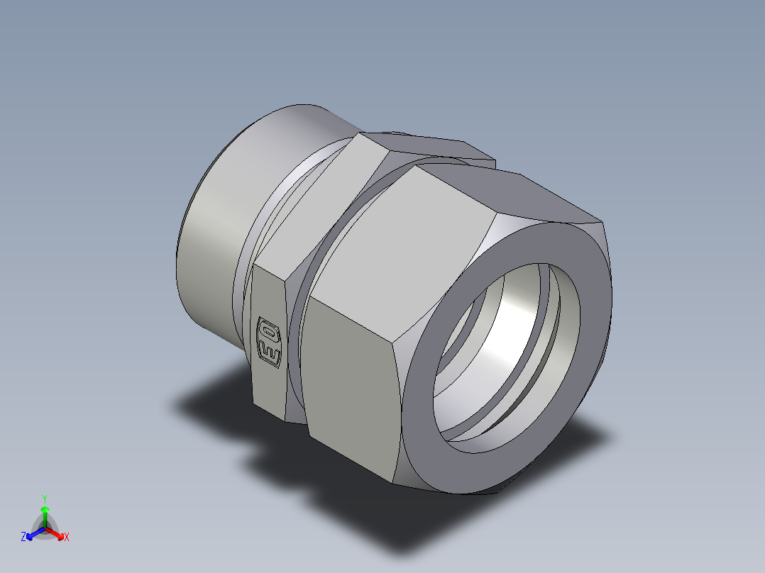卡套式工业通用硬管接头EO_Male_Stud_connector_GE35LMCF正等轴测图
