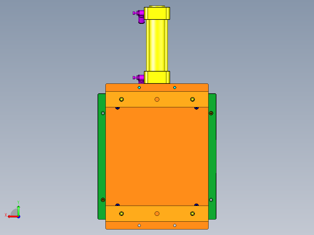 楔块斜块顶升机构后视图