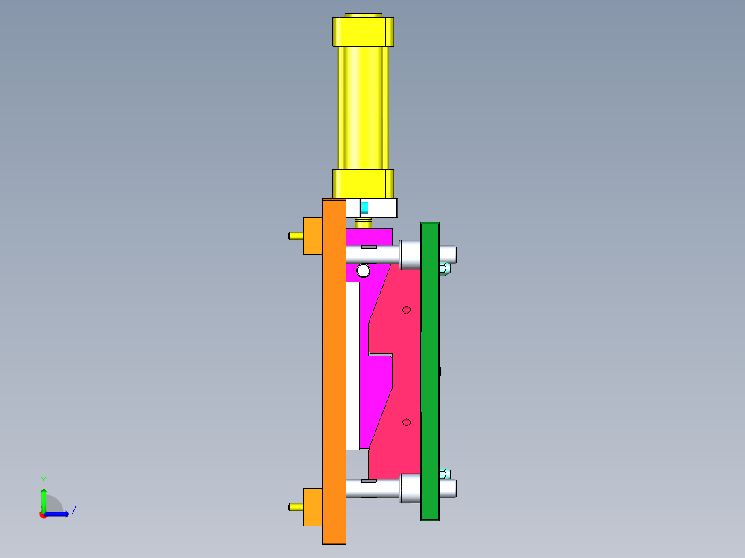 楔块斜块顶升机构左视图
