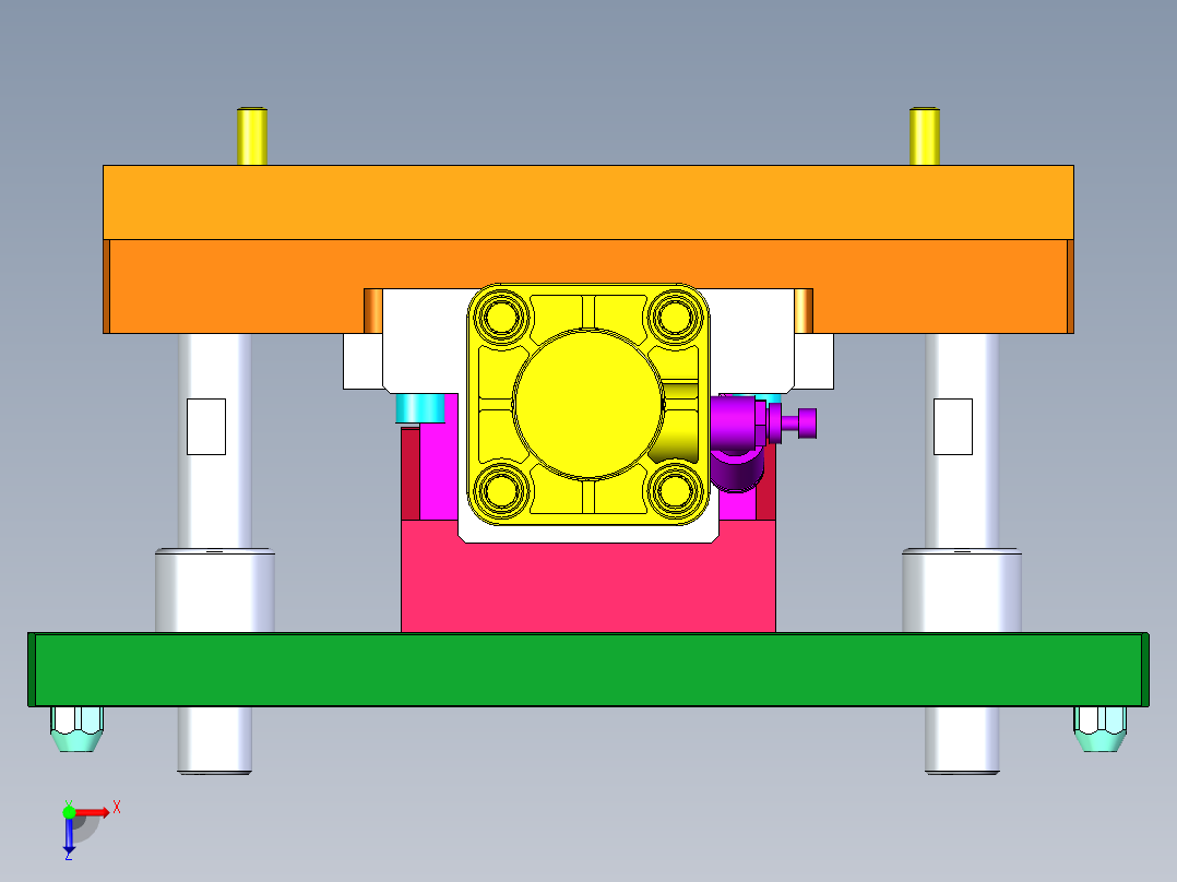 楔块斜块顶升机构俯视图