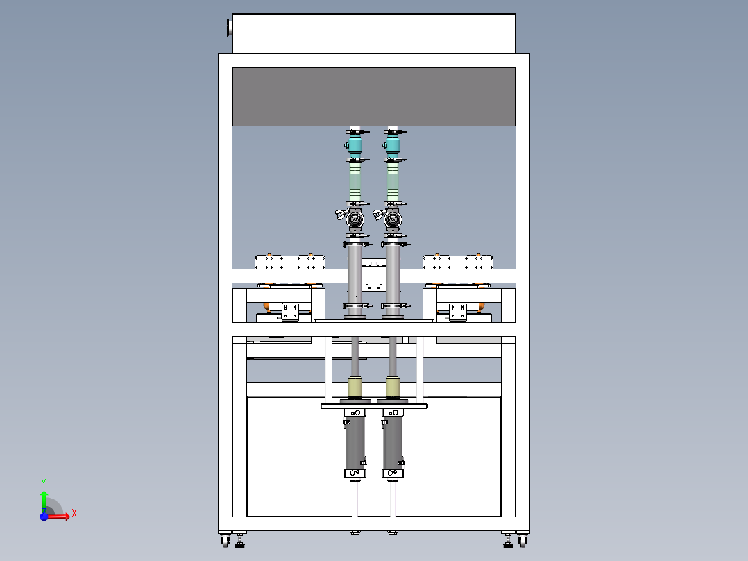 二工位半自动灌袋机sw20可编辑前视图
