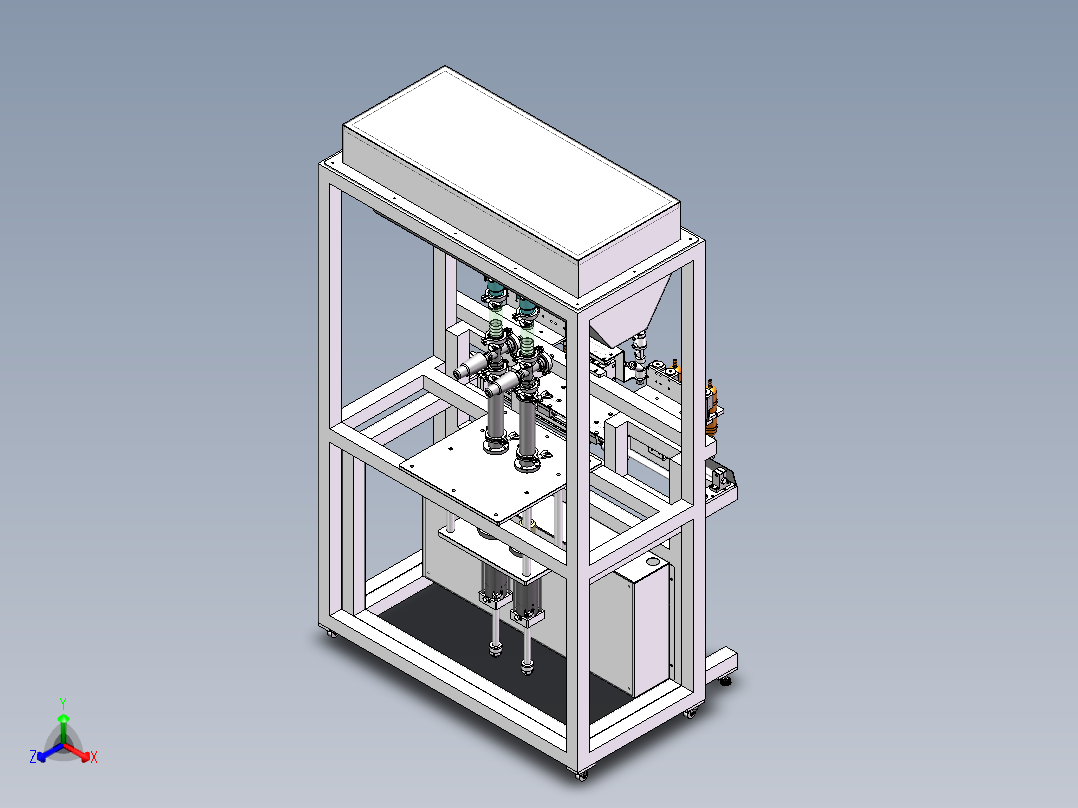 二工位半自动灌袋机sw20可编辑正等轴测图