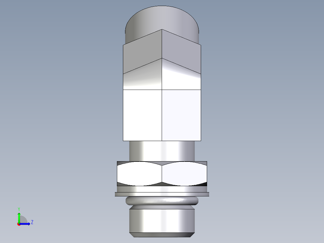 卡套式工业通用硬管接头EO_Adjustable_locknut_45_deg_elbow_VEE12LMOROMDCF左视图
