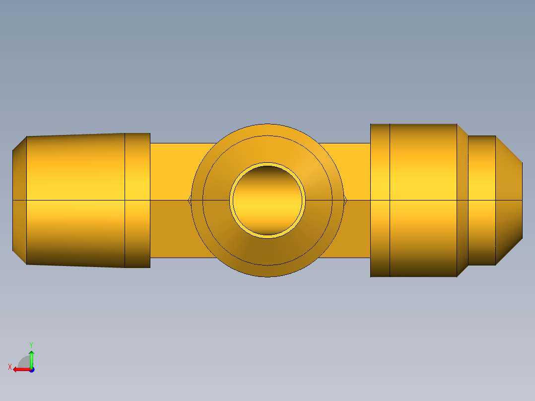 扩口式工业通用硬管接头Male Run Tee 151F-6-4后视图