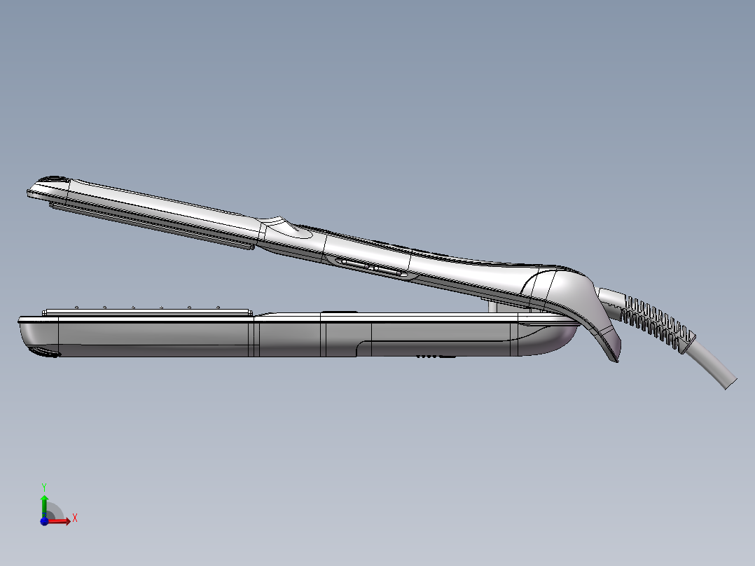 直发棒卷发器三维模型前视图
