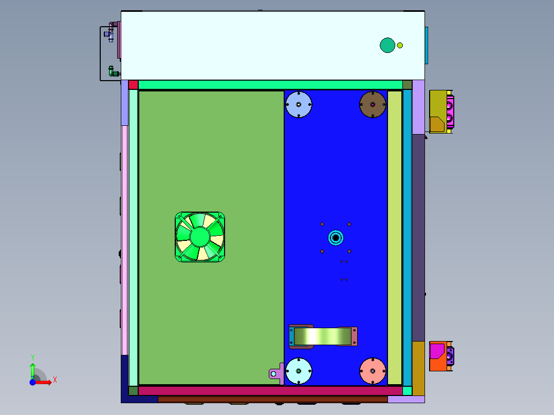 两个塑料制品熔融机器前视图