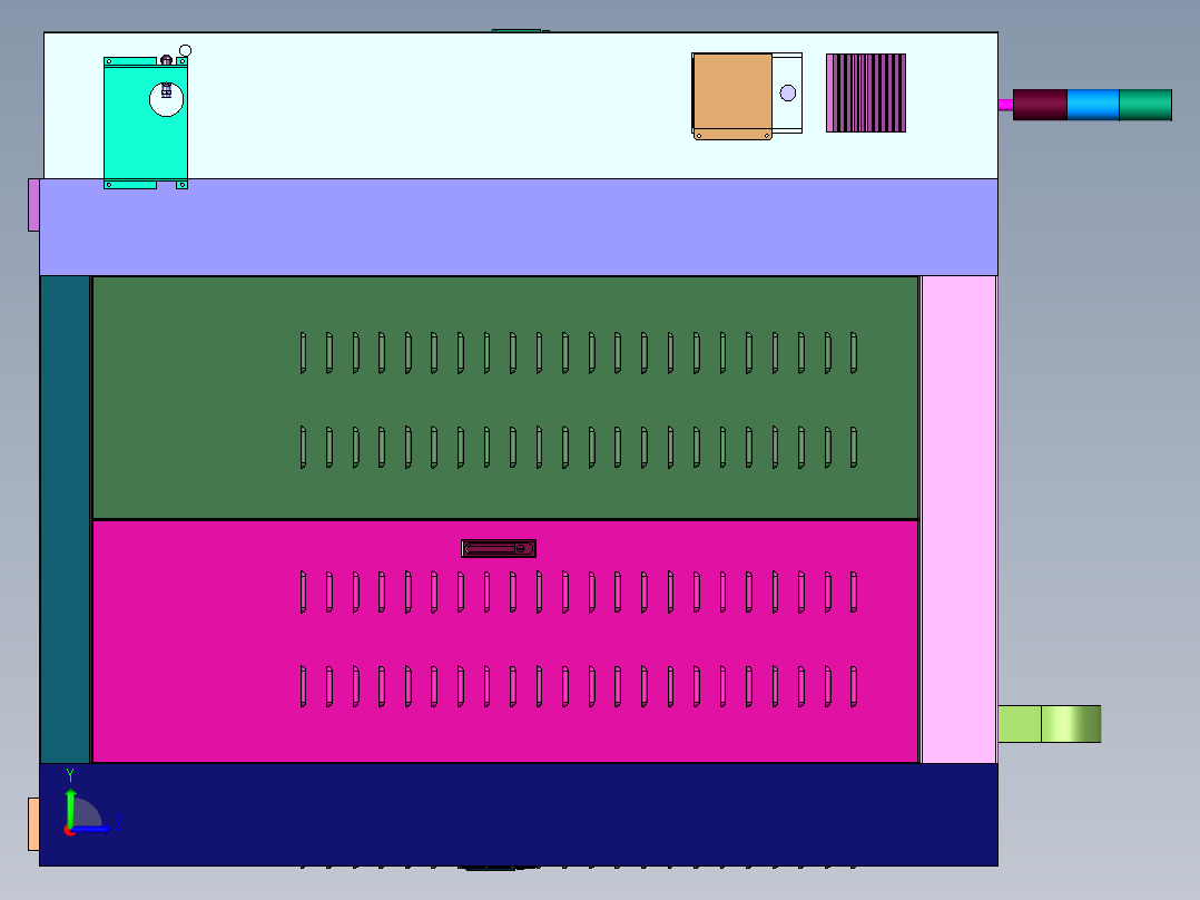 两个塑料制品熔融机器左视图