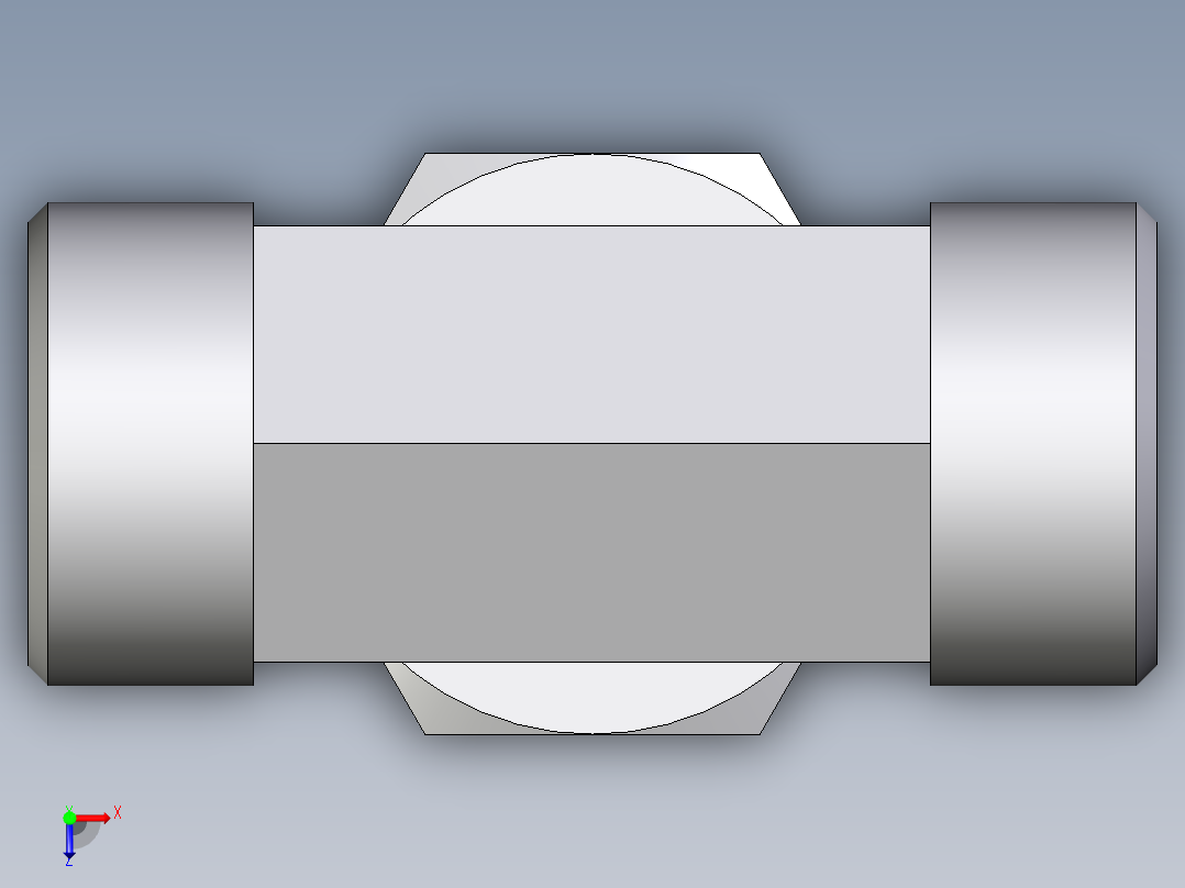 卡套式工业通用硬管接头EO_Assembled_adjustable_standpipe_branch_tee_EVT22LROMD71俯视图