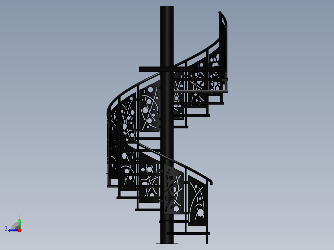 螺旋楼梯右视图