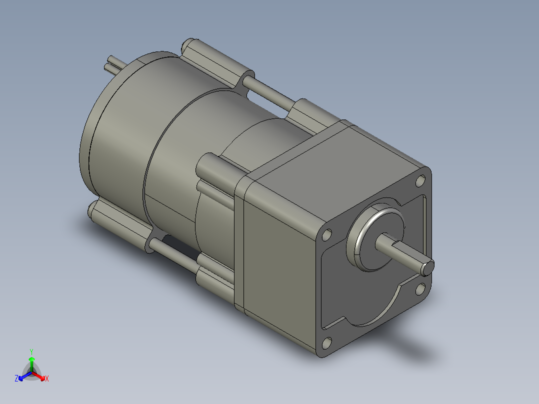 M4RA1G4L+M4GA3F微型齿轮调速马达正等轴测图