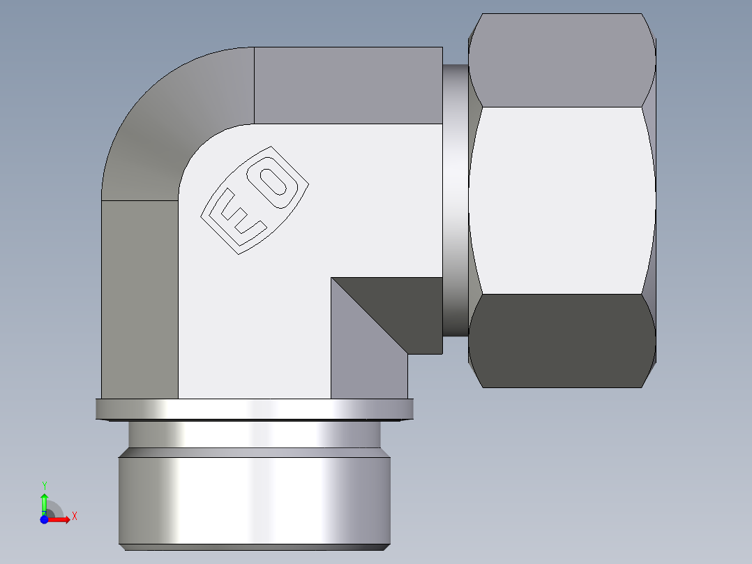卡套式工业通用硬管接头EO_Male_stud_elbow_WE30SM71前视图