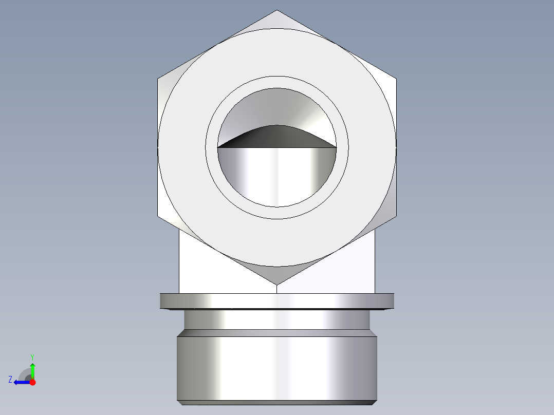 卡套式工业通用硬管接头EO_Male_stud_elbow_WE30SM71右视图