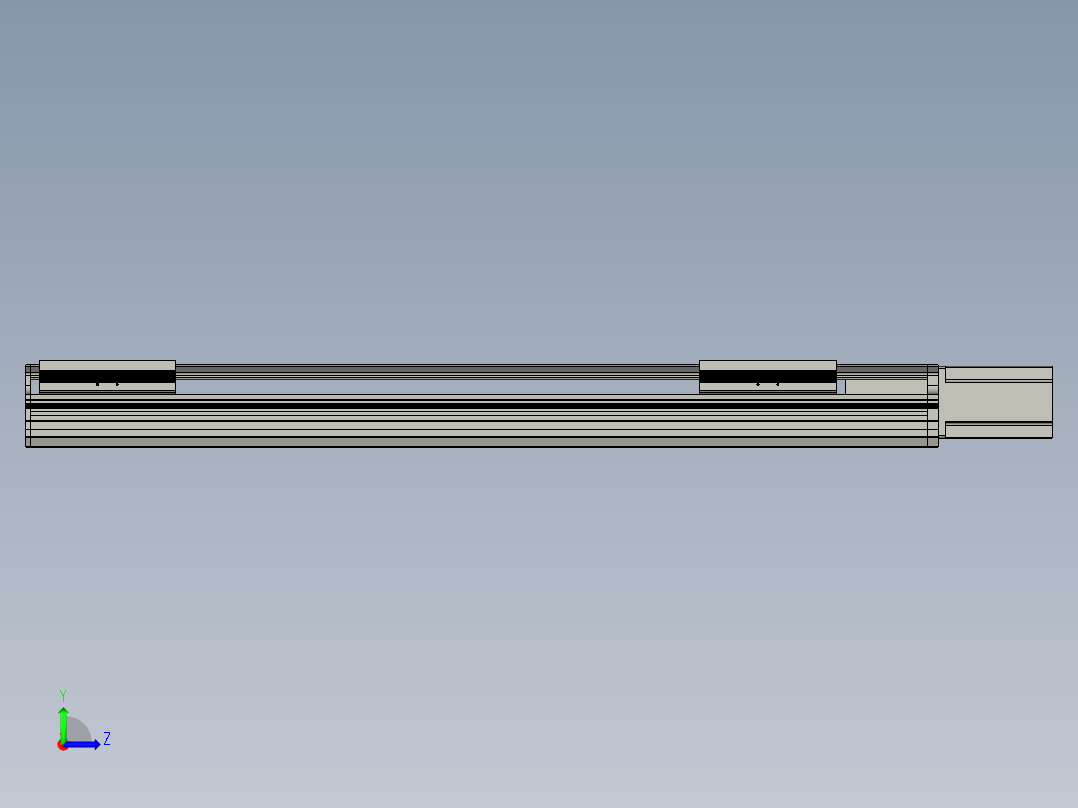 直线模组LHA17-S700-M设计图纸左视图